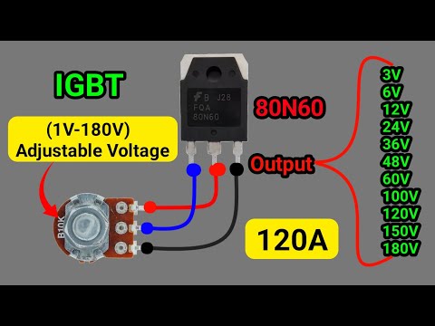 Make High Current Adjustable Voltage Regulator Using 80N60 IGBT | IGBT Voltage Control Circuit 