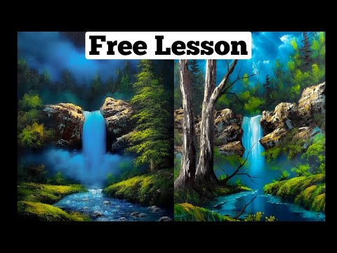 Rushing Waterfall | Live Oil Painting Demonstration | Paintings By Justin
