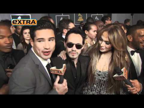 Jennifer Lopez & Marc Anthony 'Extra' interview on the Red Carpet at the 2011 Grammys