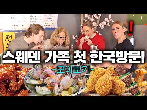 한국 혼자 사는 딸 보러 스웨덴에서 날아온 가족이 충격받은 이유..? (한국 치킨, 밤거리, 병원, 약국, 조개찜) 스웨덴 한나 가족 몰아보기