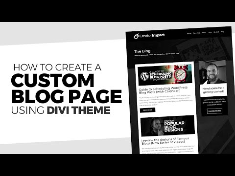 Create a Blog Page using the Blog Module from Divi Theme (for WordPress)