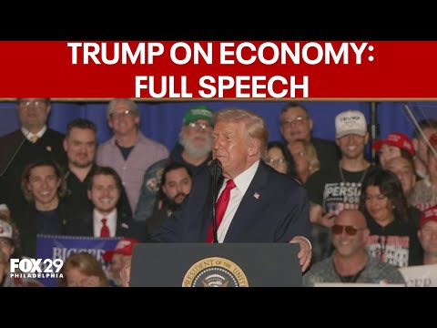 President Trump addresses economy while in Mt. Pocono, PA