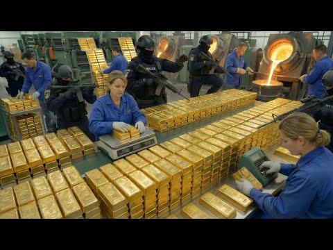 Inside the 24K Gold Factory: How Mining Ore Is Refined Into Gold Bars (Full Process)