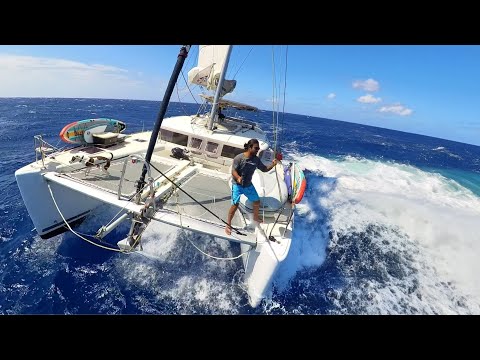 The BIGGEST SEAS we have EVER sailed in!!  -  (Episode 246)  #sailing #catamaran