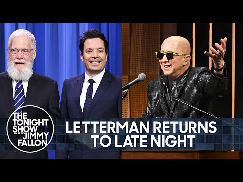 David Letterman Crashes Jimmy's Monologue During His Retirement to Catch Up w/ Sidekick Paul Shaffer