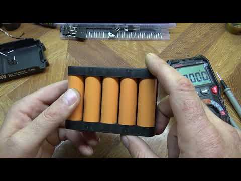 DIY repair of a screwdriver-angle grinder-chainsaw battery. Li-Ion-18650
