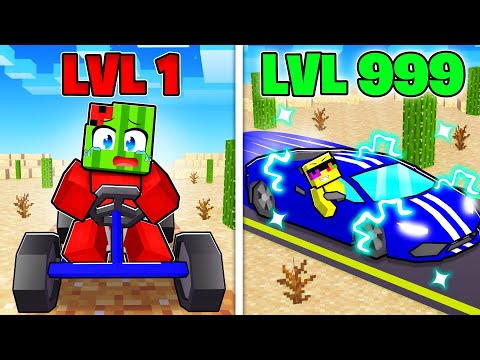 A DUSTY TRIP in Minecraft Level 1 vs Level 999 CAR