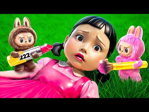 Proměna ze Squid Game Panenky na Labubu! Jak se stát populární panenkou Labubu!?