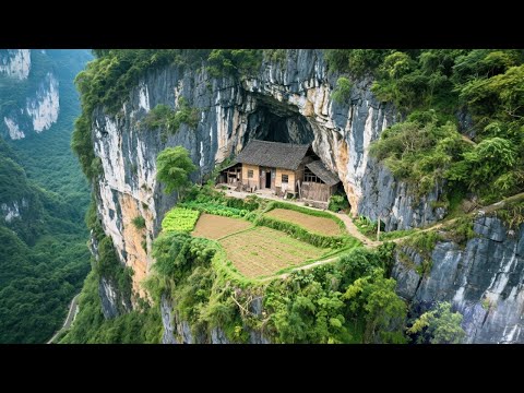 Visit the only household in the mountains of Guizhou. The place is surrounded by steep cliffs  and