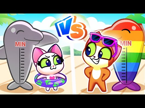 Tallest Slide Ever | Big or Small Challenge for Kids | Fun Toddler Cartoons | Purr-Purr Stories