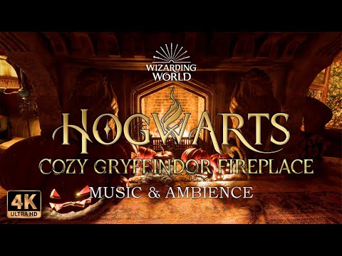 🔥Cozy Gryffindor Fireplace: Autumn Relax🍂 | Harry Potter Music & Ambience 4k