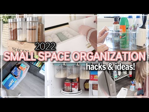 SMALL SPACE ORGANIZATION ON A BUDGET 2022 / RENTER FRIENDLY SPACE SAVING HACKS & IDEAS / SMALL HOME