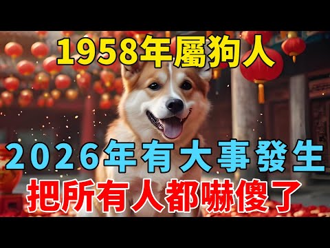 1958年屬狗人，2026赤馬紅羊劫將至，你有大事發生，把所有人都嚇傻了！【禅悟】#生肖 #運勢 #風水 #財運#命理
