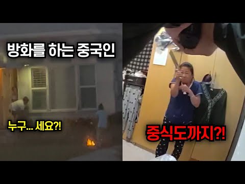 남의 집에 불을 붙인 중국인 여성, 미국 경찰 앞에서 중식도를 꺼내는데…