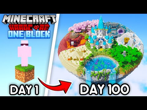 I Survived 100 Days on One Block in Minecraft Hardcore