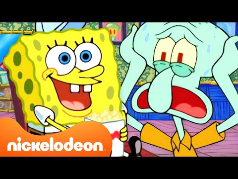 Губка Боб | Герои Спанч Боба тусуются у Сквидварда 30 минут 🦑 | Nickelodeon Cyrillic