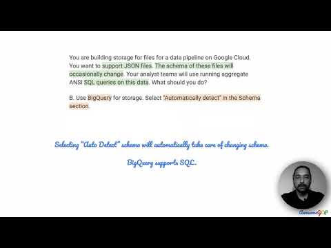 PDE-1 Quick, GCP Professional Data Engineer - BigQuery, JSON, schema, auto detect, temp/permanent