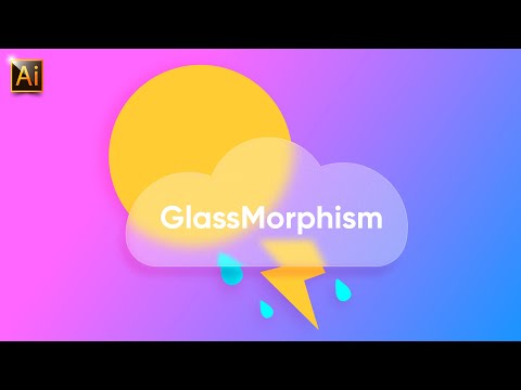 HOW TO DRAW A WEATHER ICON IN A GLASS MORPHISM STYLE? ADOBE ILLUSTRATOR TUTORIAL.