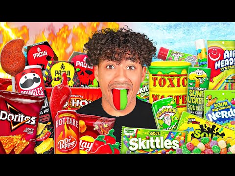Eating The World's SPICIEST Vs SOUREST FOODS