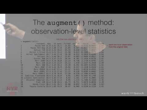 Broom: Converting Statistical Models to Tidy Data Frames