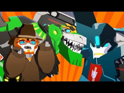 Мультик Трансформеры: роботы под прикрытием 1/19. Чемпион в борьбе Гримлок?