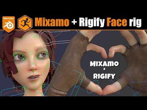 Blender: Mixamo Control rig + Rigify face rig