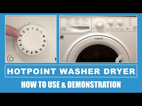 Hotpoint FDEU9640 Washer Dryer How To Use & Demonstration