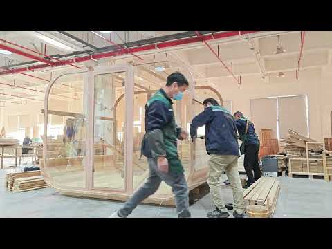 How to install the round cube outdoor sauna