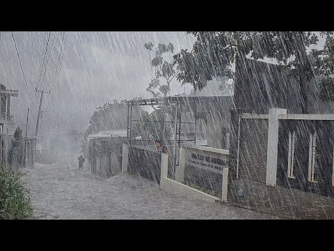 The biggest rainstorm in history in the village, strong winds and lightning threaten the village