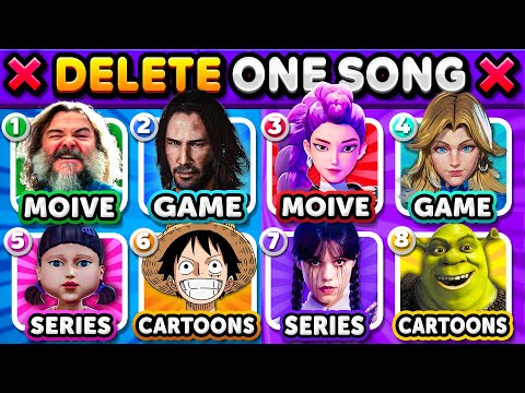 ❌ DELETE ONE SONG | CARTOONS⭐️ vs MOVIES🎥 vs GAMES🎮 vs SERIES💻 Music Quiz