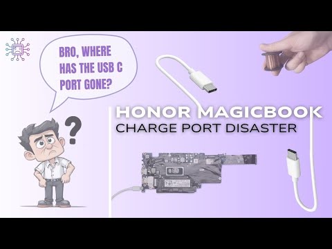 Honor Magicbook USB C charge port Disaster: Repairing a common trace failure issue.