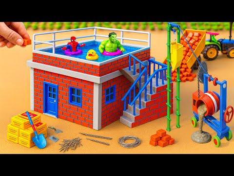 Mini Brick House vs Violent Storm - DIY Mini Easy Solid Brick House Construction Science Project