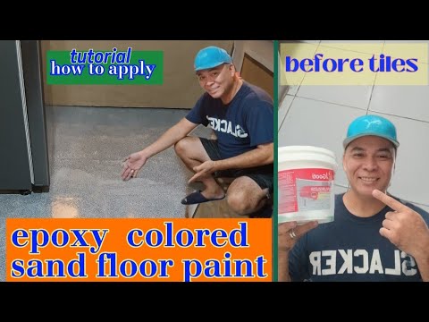 How to apply epoxy colored sand floor paint #tutorial#motivational #flooring #motivation #cement