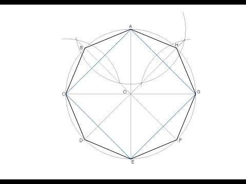 How to draw a regular octagon inscribed in a circle