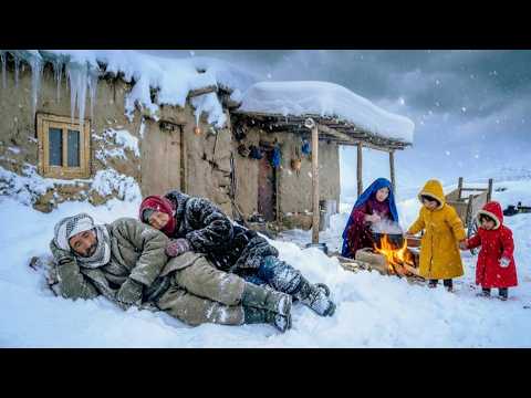 Surviving Extreme Snow in a 2,000-Year-Old Ancient Cave | Real Life of an Afghan Family.