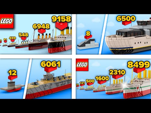 LEGO Ships in Different Scales (Titanic, Britannic, etc.) | Comparison