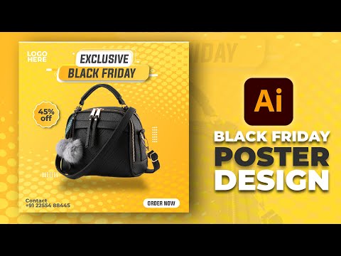 Illustrator CC Tutorial | Graphic Design | Black Friday Post Design