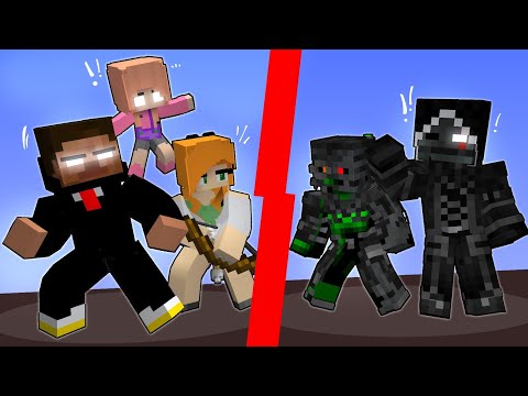 HEROBRINE'S STRONG FAMILY VS WITHER BROTHERS | Best Minecraft Animation | MechanicZ