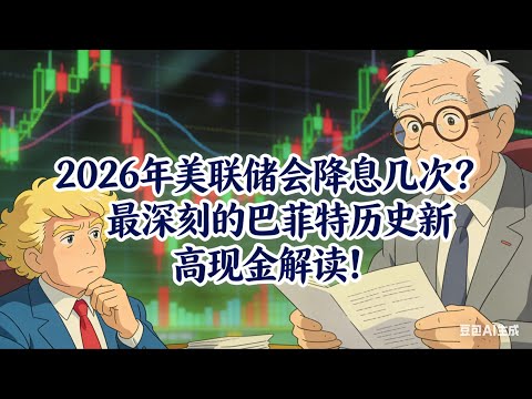 🔥2026年美联储会降息几次？最深刻的巴菲特历史新高现金解读！12月17日美股走势解读：特斯拉，英伟达！！