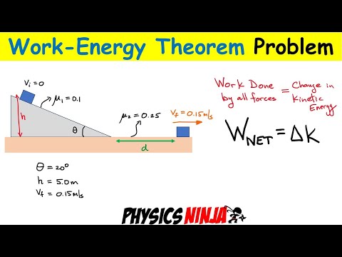 Work Energy Problem - Sliding Down a Ramp