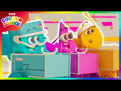 Printing Crew Races 🎨 | Kids Learn Colours | Colourblocks