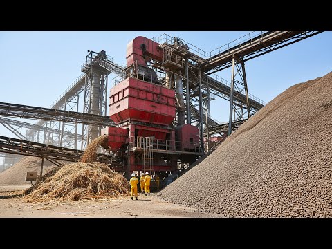 Inside the INDUSTRIAL Biomass Pellet Factory – How Agricultural Waste Becomes Clean Burning Fuel