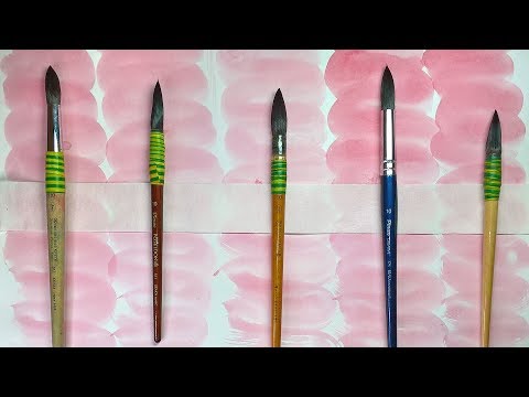 Кисти для акварели №10. Натуральная белка и имитация