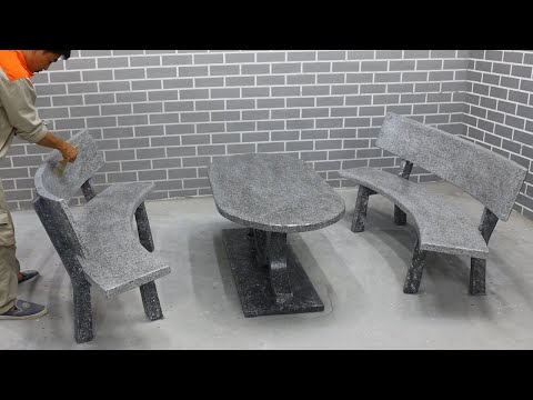 DIY Table Chair Family | How To Make Unique Cement Table Chair From Natural Stone