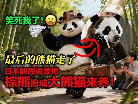 笑死😄熊猫走了，结果酸民说要把棕熊扮成大熊猫来养！