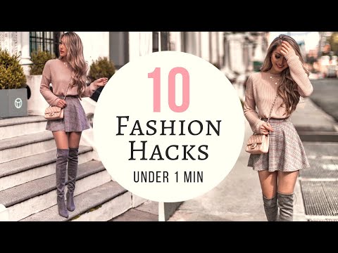 10 Fashion Hacks UNDER 1 MINUTE | Quick & Easy No Sewing!
