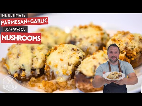 The Ultimate Steakhouse Stuffed Mushroom | Easy Parmesan+Garlic Stuffed Mushroom Recipe