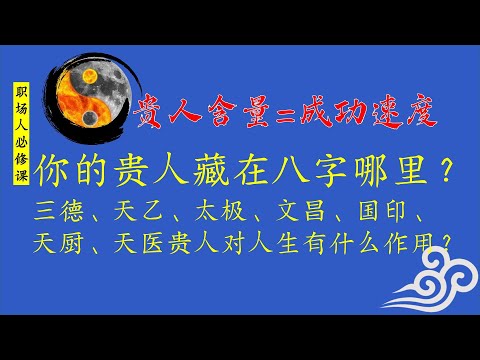 贵人含量决定成功速度，命理师揭秘八字7大贵人关键作用，你命中有几个，职场人必看！天德、月德、德秀、天乙、文昌、天厨、天医贵人真实作用解析。#八字 #神煞 #命理知識 #贵人 #天德贵人 #天乙贵人