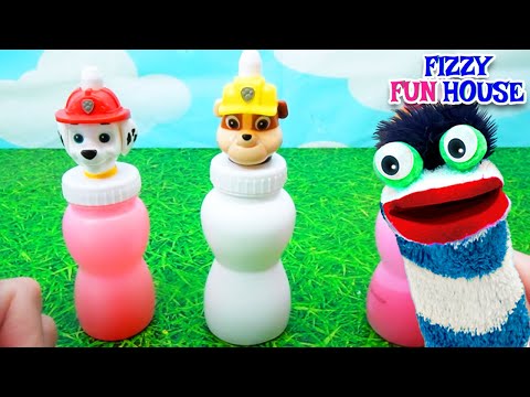 Fizzy Plays With Paw Patrol Slime Bottles | Fun Videos For Kids
