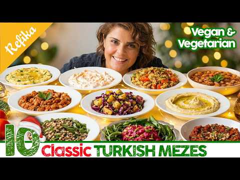 10 Classic Turkish Mezes | Hummus, Borlotti Beans, Pasta Salad and Vegan /Vegetarian!